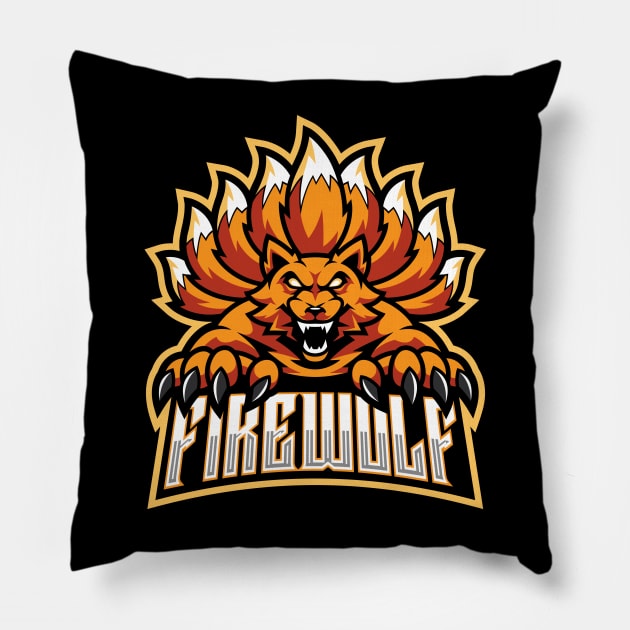 Fire wolf logos Pillow by Best designing 