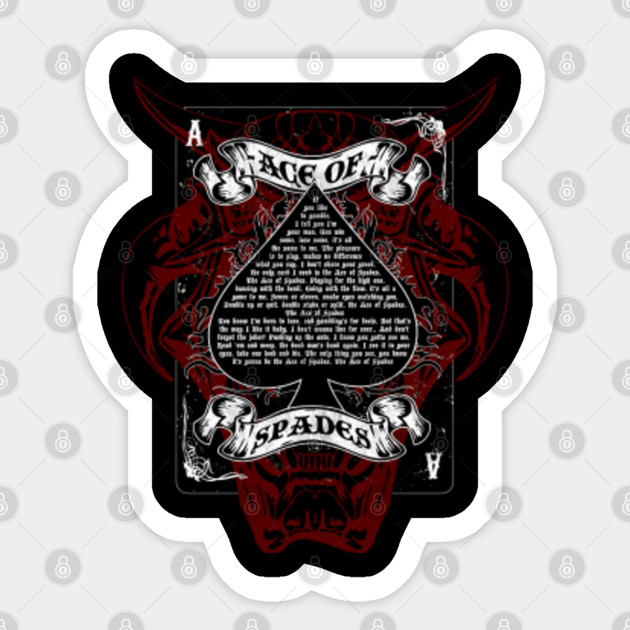 Ace Of Spades Motorhead Sticker Teepublic