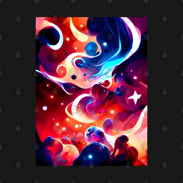 Heavenly Stars Dream - Fluid Abstract Pattern by nelloryn