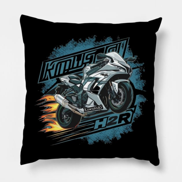 Kawasaki Ninja H2r Pillow by Farhan S