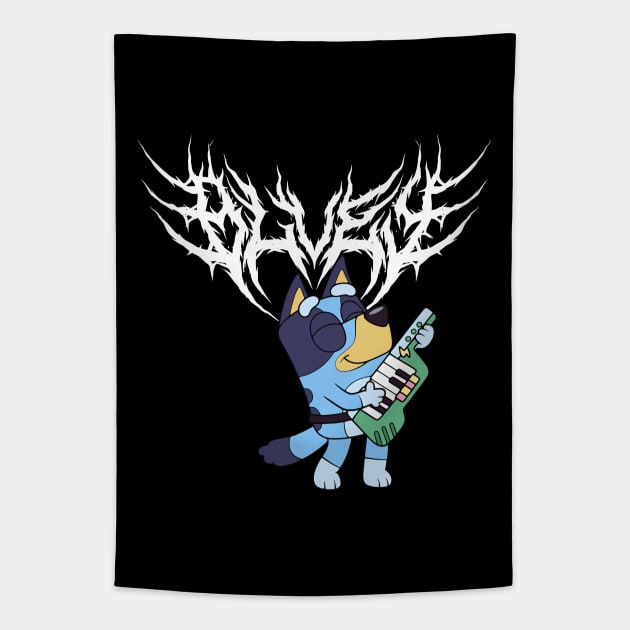 Black Metal Bluey Tapestry by flataffex