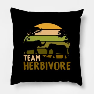 Team Herbivore I Vegan Elephant product Pillow