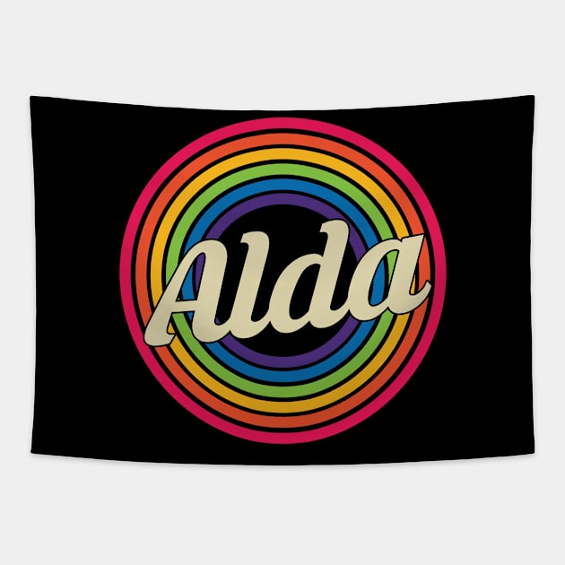 Alda - Retro Rainbow Style Tapestry by MaydenArt