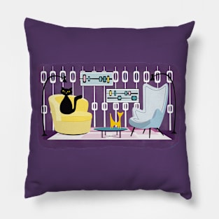 Lounging Cat Purple Pillow