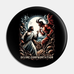 Divine Confrontation, Jesus spiritual battle and victory over temptation Pin