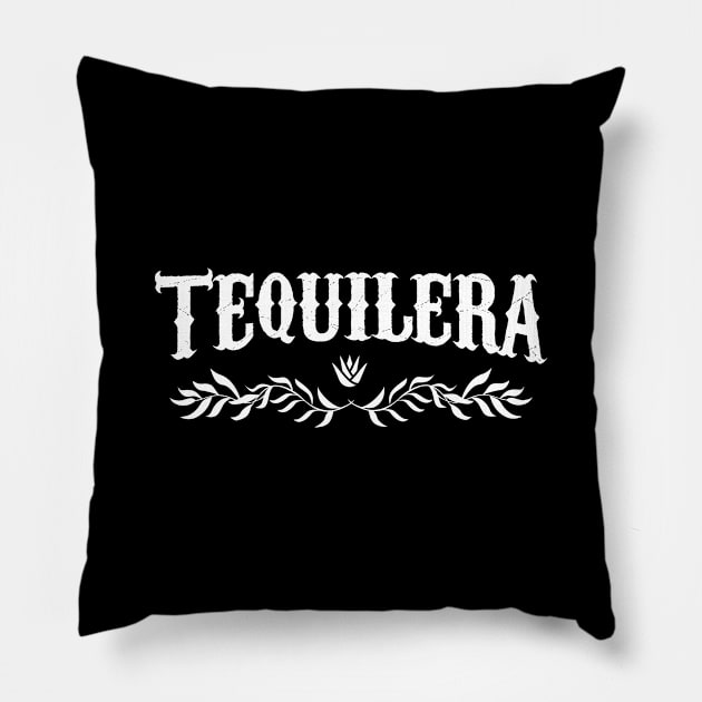 Tequilera - mezcal - White design Pillow by verde