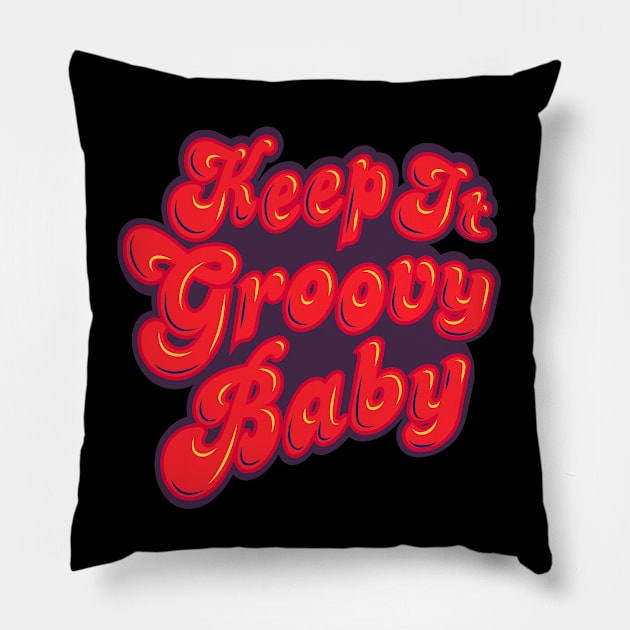 Keep It Groovy Baby Pillow by GuiltlessGoods