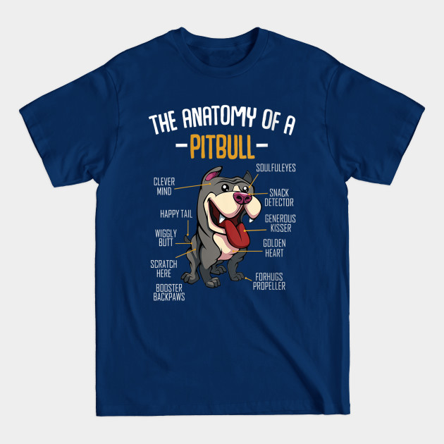 Discover Anatomy Of A Pitbull Funny Cute Dog Pet Animal Lover - Pitbull - T-Shirt