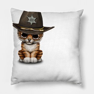 Cute Baby Tiger Cub Sheriff Pillow