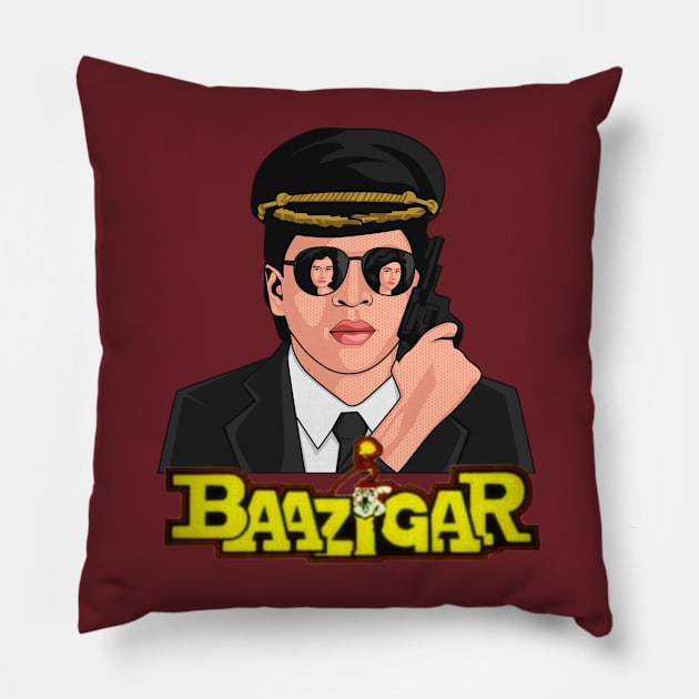 Baazigar - Shahrukh Khan movie Pillow by Swag Like Desi