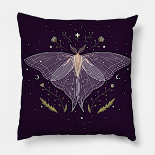 Wiccan witchcraft Moth and magic of night 1 Pillow