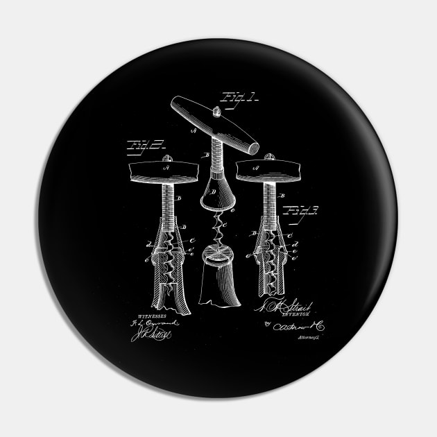 Corkscrew Vintage Patent Drawing Pin by TheYoungDesigns