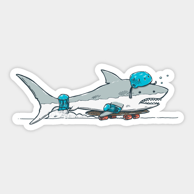 The Shark Skater - Shark - Sticker