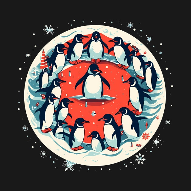 Penguin in Ornmament, Love Penguins by dukito