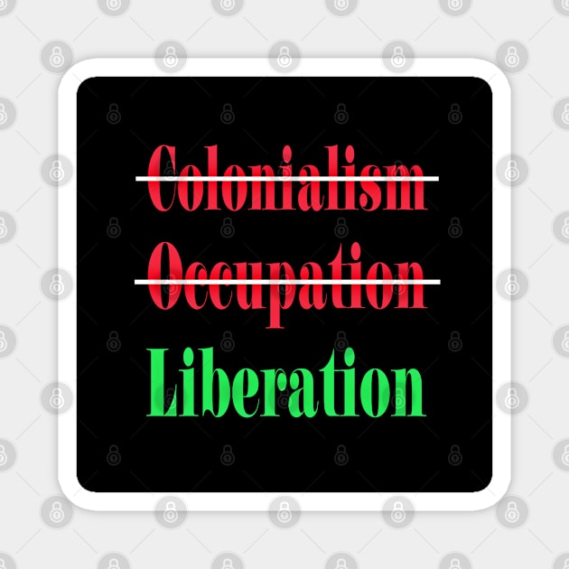 🚫 Colonialism 🚫Occupation ✔️Liberation - Back Magnet by SubversiveWare