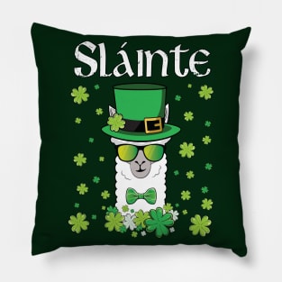 Slainte Alpaca Llama St Paddys Day Pillow