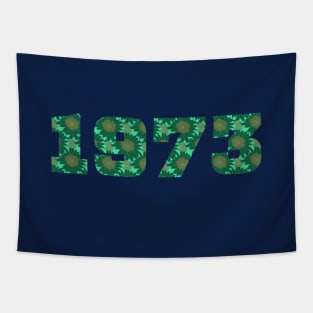 1973 Green Floral Typography Vintage Retro Tapestry