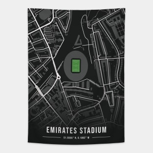 Emirates Stadium Map Design Tapestry