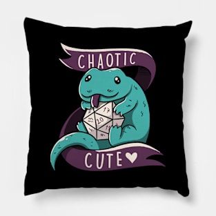 Chaotic Cute RPG Dragon by Tobe Fonseca Pillow