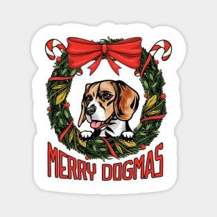 Merry Dogmas Christmas Beagle Dog Owner Magnet