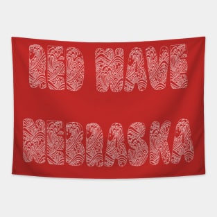 Red Wave Nebraska Tapestry