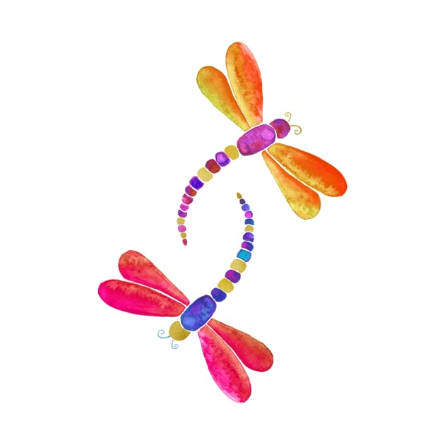 Pink and orange dragonflies by Home Cyn Home 