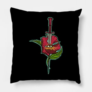 Knife and flower Pillow