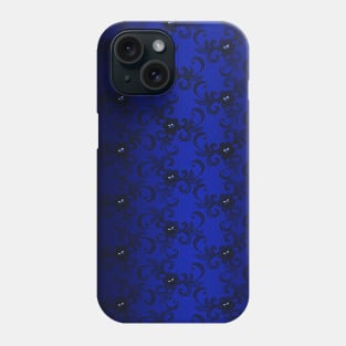 elegant blue and black lace mask with rhinestones pattern for glamour girls Phone Case