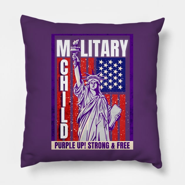 Purple Up For Military Kids - Military Purple-Up Day Pillow by alcoshirts