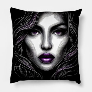 Artistic Face Lineart #15 Pillow