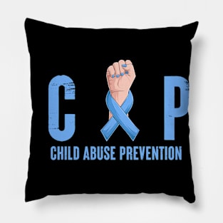 Child Abuse Prevention Awareness Month Blue Ribbon gift idea Pillow