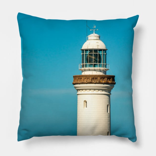 Norah Head Lighthouse, Norah Head, NSW, Australlia Pillow by Upbeat Traveler