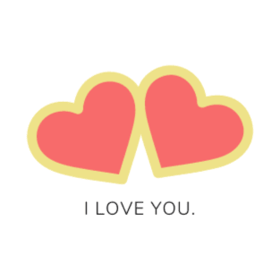 I love you twin hearts yellow T-Shirt