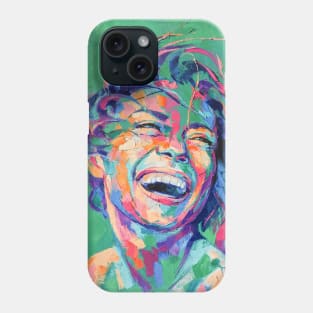 Abstract picture of a beautiful girl on a green background. Phone Case