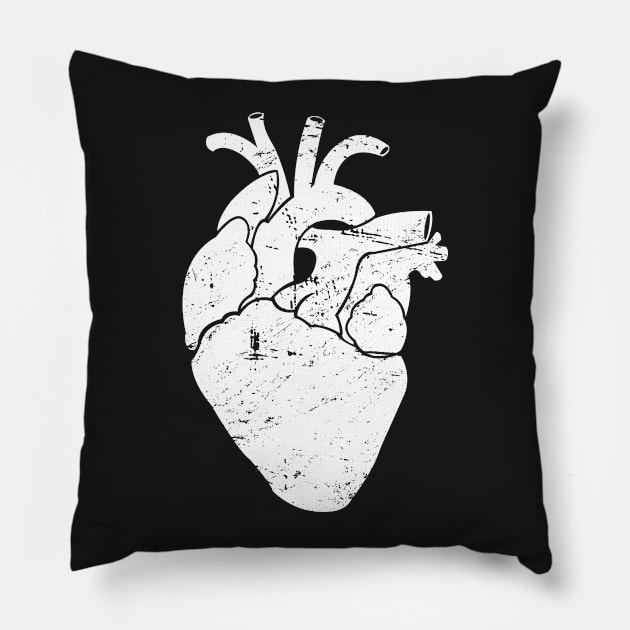 Distressed Anatomical Goth Heart Pillow by MeatMan
