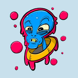 Angry Blue Alien T-Shirt