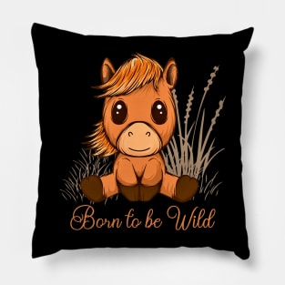 Born to be Wild Horse Design Pillow