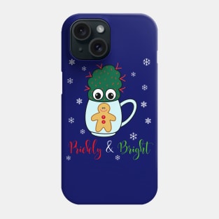 Prickly And Bright - Small Cactus With Red Spikes In Christmas Mug Phone Case