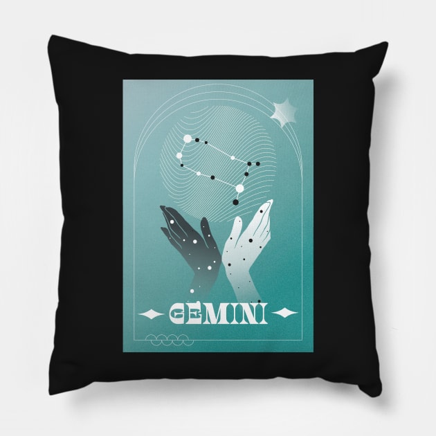 Gemini Zodiac Art Pillow by mardavemardave