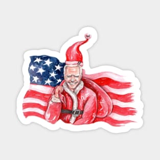 Joe Biden Santa Claus USA Flag Christmas Gift Magnet