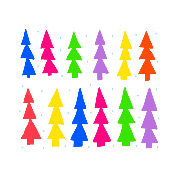 Mid Century Rainbow Christmas Trees by DanielleGensler
