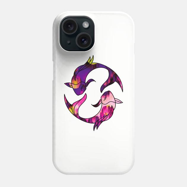 Koi Fish Trippy Glitch Art Psychedelic Glitchcore Phone Case by raspberry-tea