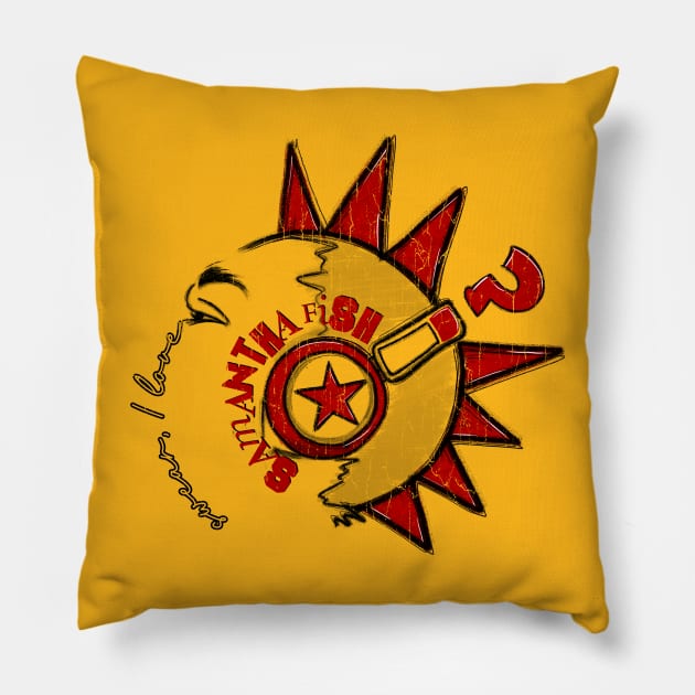 I Love Samantha Fish 2Tone Pillow by VACO SONGOLAS