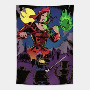 Alice and the Invaders From Wonderland Tapestry