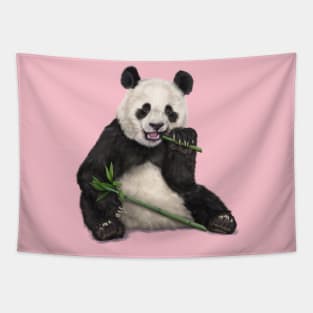 Panda Eating Bamboo Breakfast Tapestry