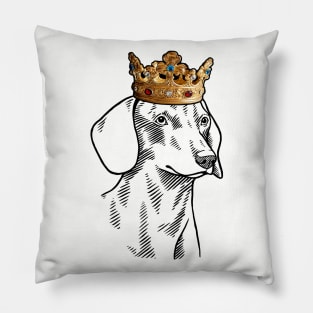 Dachshund Dog King Queen Wearing Crown Pillow