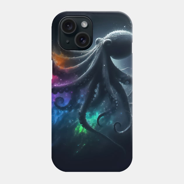 Monochromatic Octopus Rainbow Color Splash Phone Case by TomFrontierArt