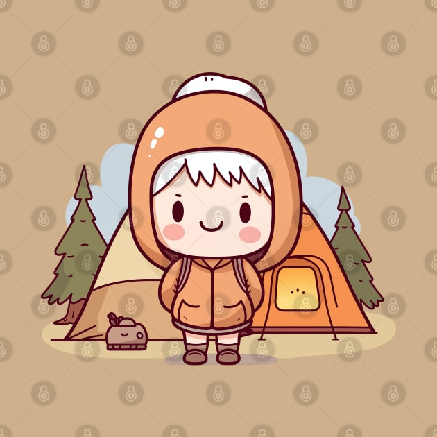 Kawaii camping girl by Mon Kawaii Lab