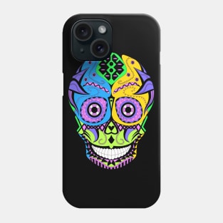 dark skeleton smile in mexican pattern Phone Case