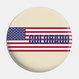 Colorado State in American Flag Pin